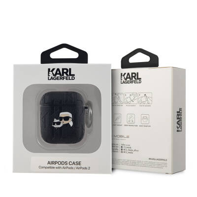 Apple Airpods Kılıf Karl Lagerfeld Orjinal Lisanslı Monogram Silikon Kapak - 4