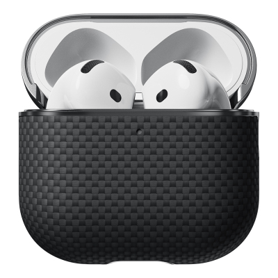 Apple Airpods Pro 2 Case 1500D Aramid Fiber Pitaka Ultra-Slim Classic Series Black-Grey Twill Cover - 7