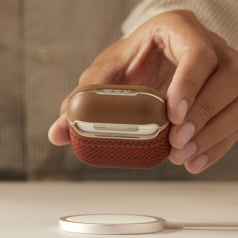 Apple Airpods Pro 2 Case Aramid Fiber Pitaka Tactile Woven Sunset-Moonrise Series Sunset Cover - 29
