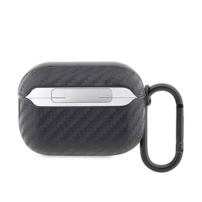 Apple Airpods Pro 2 Case BMW Original Licensed PU Carbon Fiber Design Double Metal Logo Cover - 4