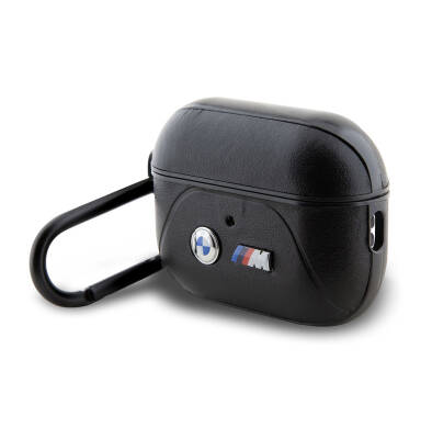 Apple Airpods Pro 2 Case BMW Original Licensed PU Leather Design 3 Color Striped Double Metal Logo Cover - 2