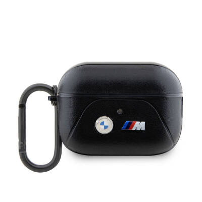 Apple Airpods Pro 2 Case BMW Original Licensed PU Leather Design 3 Color Striped Double Metal Logo Cover - 1