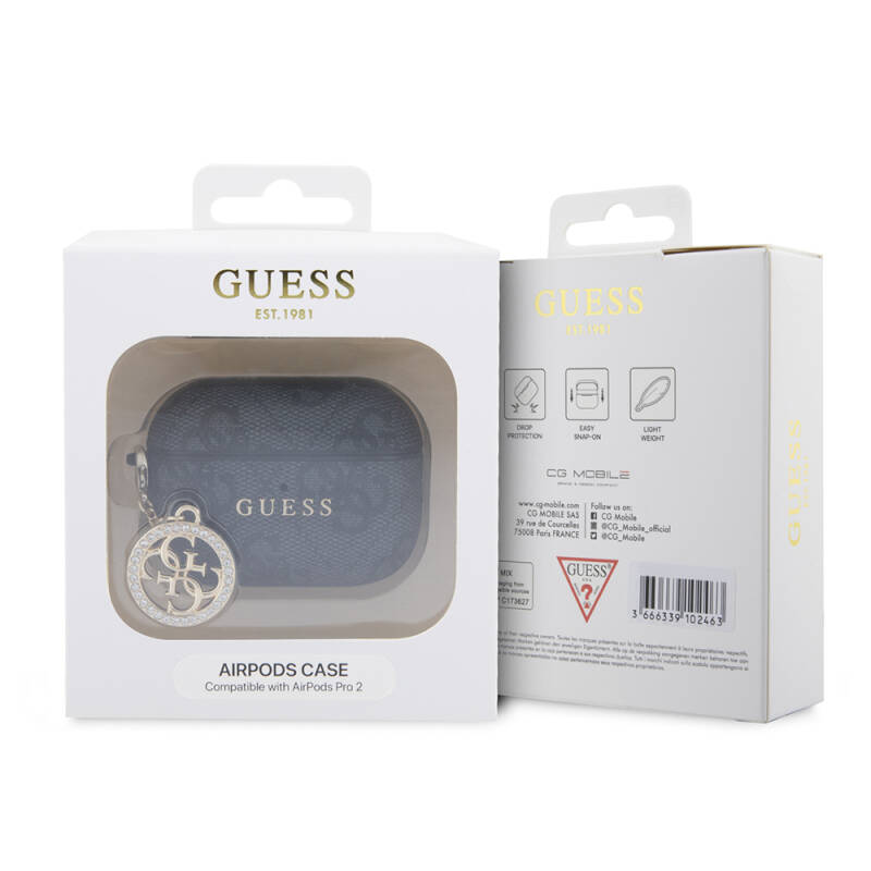 Apple Airpods Pro 2 Case Guess Original Licensed 4G Patterned Stone 4G Ornamental Chain Cover - 12