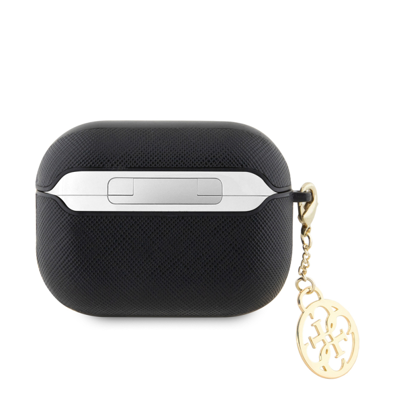 Apple Airpods Pro 2 Case Guess Original Licensed Textured 4G Saffiano Case with Round Ornamental Chain - 8