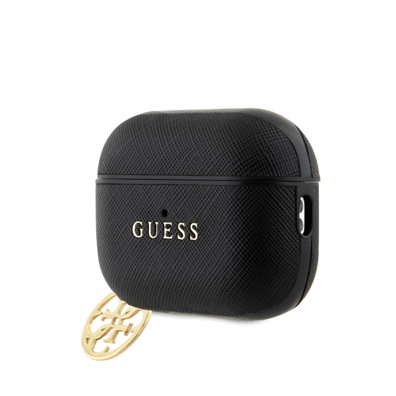 Apple Airpods Pro 2 Case Guess Original Licensed Textured 4G Saffiano Case with Round Ornamental Chain - 9