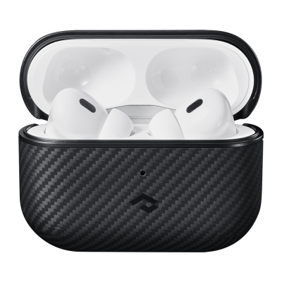 Apple Airpods Pro 2 Case Magsafe Charging Featured 600D Aramid Fiber Pitaka Classic Series Black-Grey Twill Case - 2