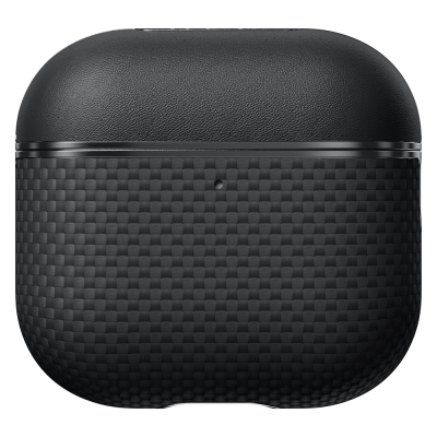 Apple Airpods Pro 2 Kılıf 1500D Aramid Fiber Pitaka Ultra-Slim Classic Serisi Black-Grey Twill Kapak - 8