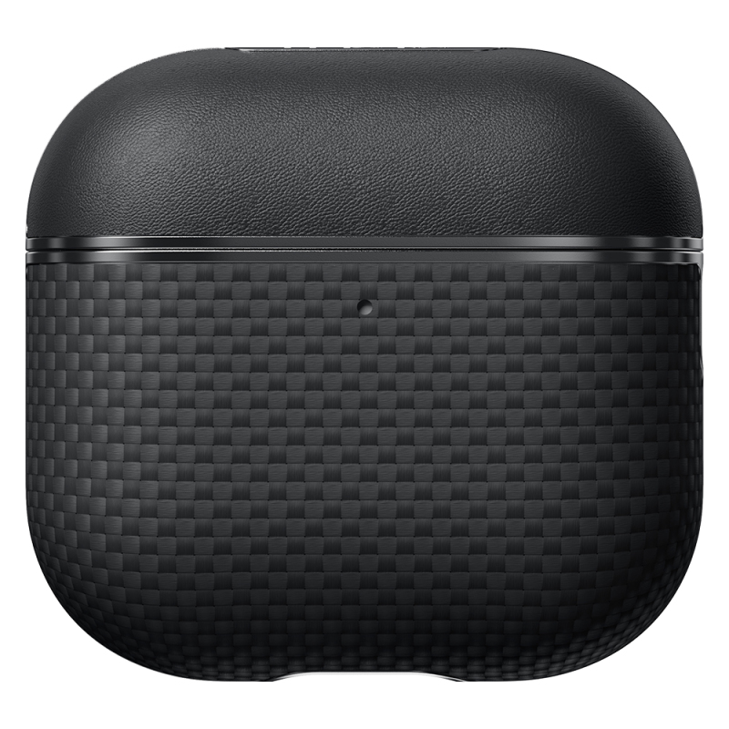 Apple Airpods Pro 2 Kılıf 1500D Aramid Fiber Pitaka Ultra-Slim Classic Serisi Black-Grey Twill Kapak - 8