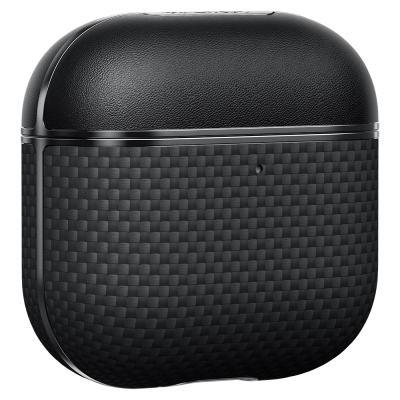 Apple Airpods Pro 2 Kılıf 1500D Aramid Fiber Pitaka Ultra-Slim Classic Serisi Black-Grey Twill Kapak - 10