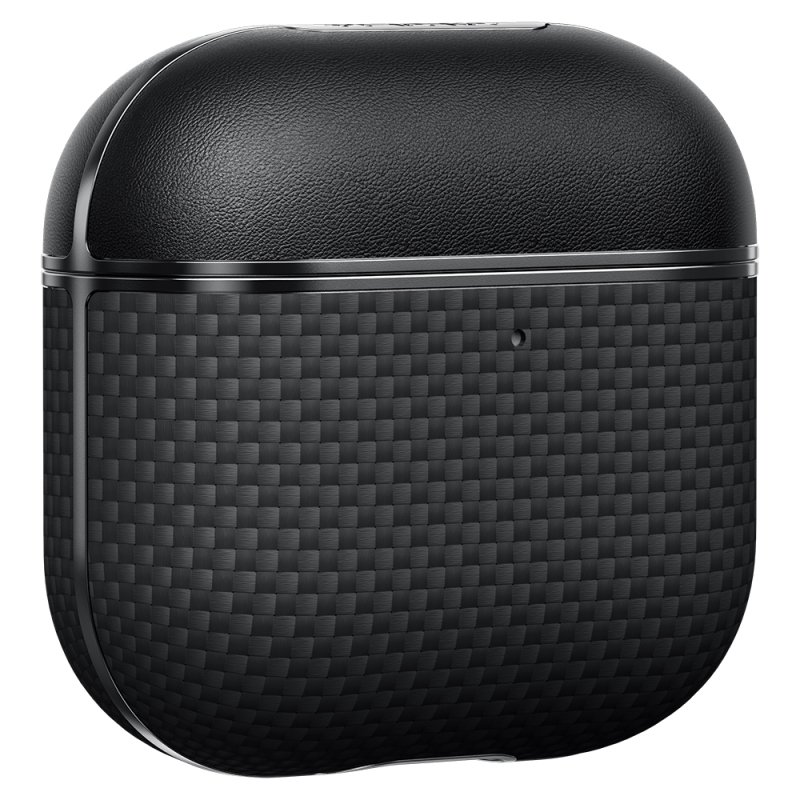 Apple Airpods Pro 2 Kılıf 1500D Aramid Fiber Pitaka Ultra-Slim Classic Serisi Black-Grey Twill Kapak - 10