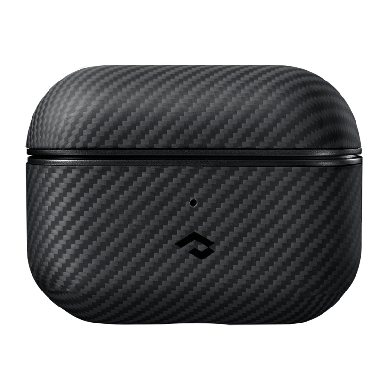 Apple Airpods Pro 2 Kılıf 600D Aramid Fiber Pitaka Classic Serisi Black-Grey Twill Kılıf - 1
