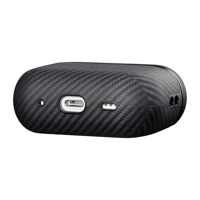 Apple Airpods Pro 2 Kılıf 600D Aramid Fiber Pitaka Classic Serisi Black-Grey Twill Kılıf - 8