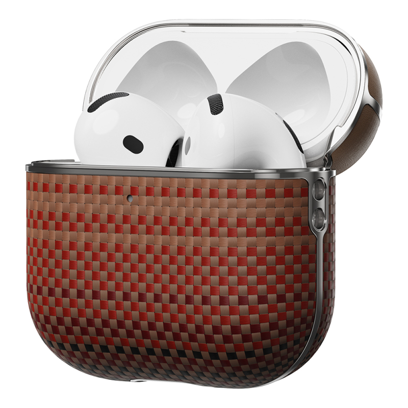 Apple Airpods Pro 2 Kılıf Aramid Fiber Pitaka Tactile Woven Sunset-Moonrise Serisi Kapak - 12