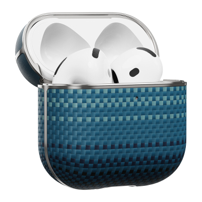 Apple Airpods Pro 2 Kılıf Aramid Fiber Pitaka Tactile Woven Sunset-Moonrise Serisi Sunset Kapak - 5