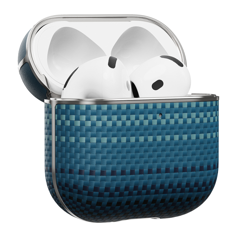 Apple Airpods Pro 2 Kılıf Aramid Fiber Pitaka Tactile Woven Sunset-Moonrise Serisi Sunset Kapak - 5