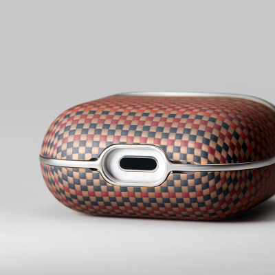 Apple Airpods Pro 2 Kılıf Aramid Fiber Pitaka Tactile Woven Sunset-Moonrise Serisi Sunset Kapak - 21
