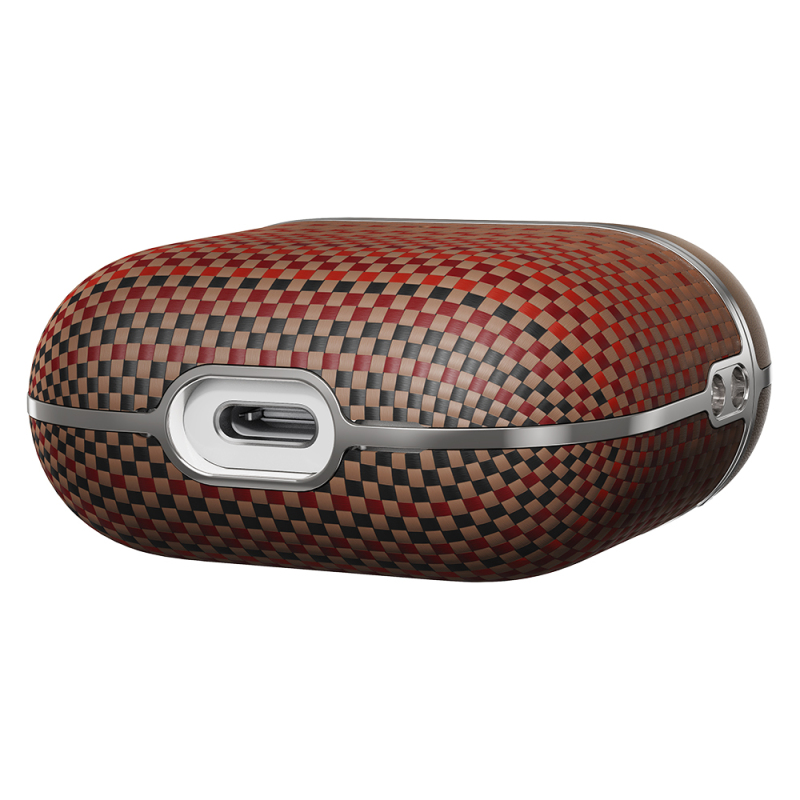 Apple Airpods Pro 2 Kılıf Aramid Fiber Pitaka Tactile Woven Sunset-Moonrise Serisi Sunset Kapak - 15