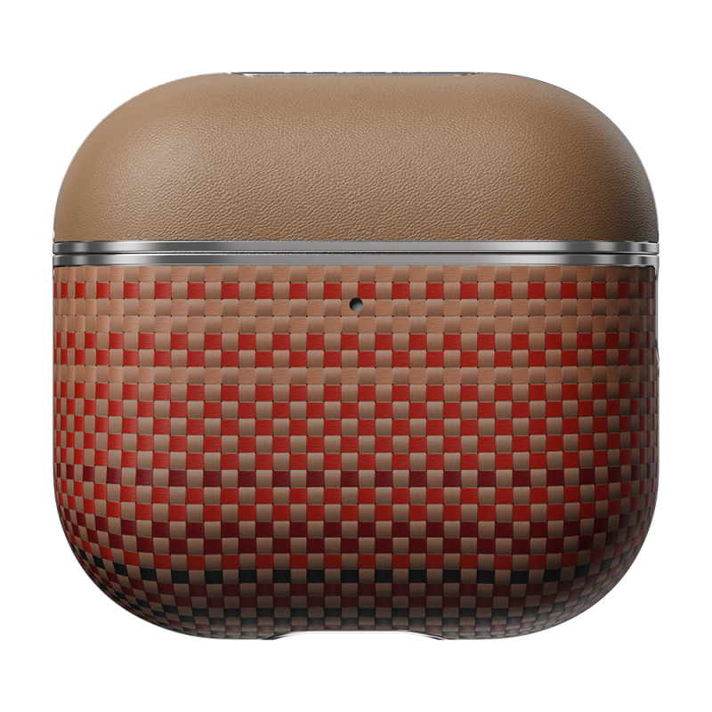 Apple Airpods Pro 2 Kılıf Aramid Fiber Pitaka Tactile Woven Sunset-Moonrise Serisi Sunset Kapak - 17