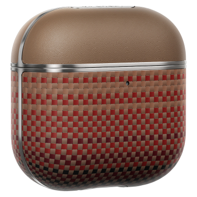 Apple Airpods Pro 2 Kılıf Aramid Fiber Pitaka Tactile Woven Sunset-Moonrise Serisi Sunset Kapak - 19