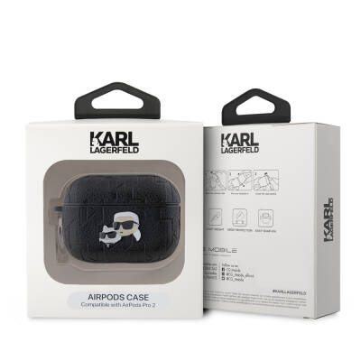 Apple Airpods Pro 2 Kılıf Karl Lagerfeld Orjinal Lisanslı Monogram Silikon Kapak - 5