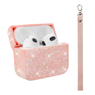 Apple Airpods Pro 2 Zore Airbag 45 Glittery Transparent Wrist Strap Case - 8