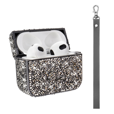 Apple Airpods Pro 2 Zore Airbag 45 Glittery Transparent Wrist Strap Case - 7