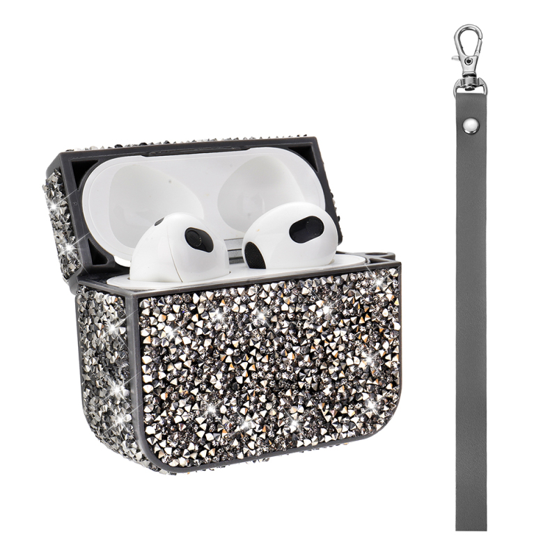 Apple Airpods Pro 2 Zore Airbag 45 Glittery Transparent Wrist Strap Case - 7
