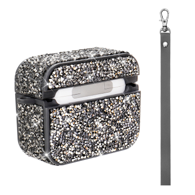 Apple Airpods Pro 2 Zore Airbag 45 Glittery Transparent Wrist Strap Case - 12