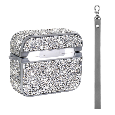 Apple Airpods Pro 2 Zore Airbag 45 Glittery Transparent Wrist Strap Case - 15