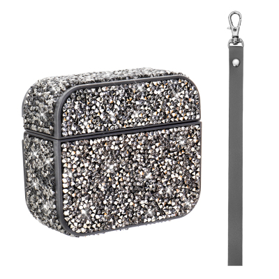 Apple Airpods Pro 2 Zore Airbag 45 Glittery Transparent Wrist Strap Case - 2