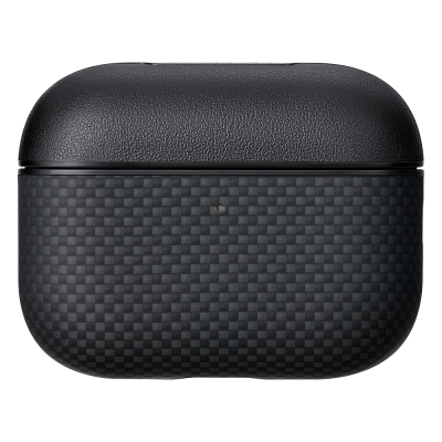 Apple Airpods Pro 3 Kılıf 1500D Aramid Fiber Pitaka Ultra-Slim Classic Serisi Black-Grey Twill Kapak - 2