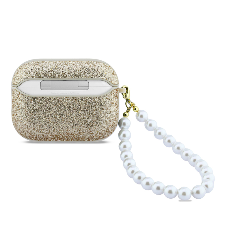 Apple Airpods Pro 3 Kılıf Guess Glitter İnci Bilek Askılı Kapak - 10