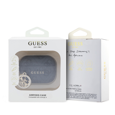 Apple Airpods Pro 3 Kılıf Guess Orjinal Lisanslı PU Deri 4G Desenli 4G Charm Kapak - 10