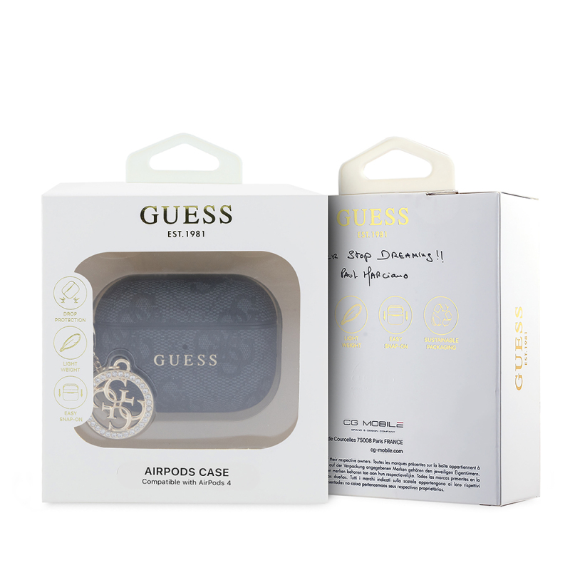 Apple Airpods Pro 3 Kılıf Guess Orjinal Lisanslı PU Deri 4G Desenli 4G Charm Kapak - 10