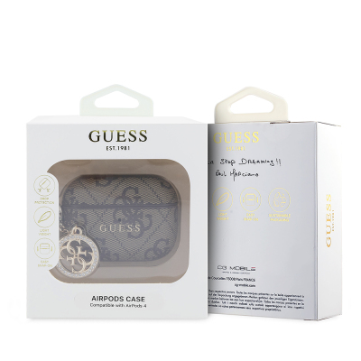 Apple Airpods Pro 3 Kılıf Guess Orjinal Lisanslı PU Deri 4G Desenli 4G Charm Kapak - 11