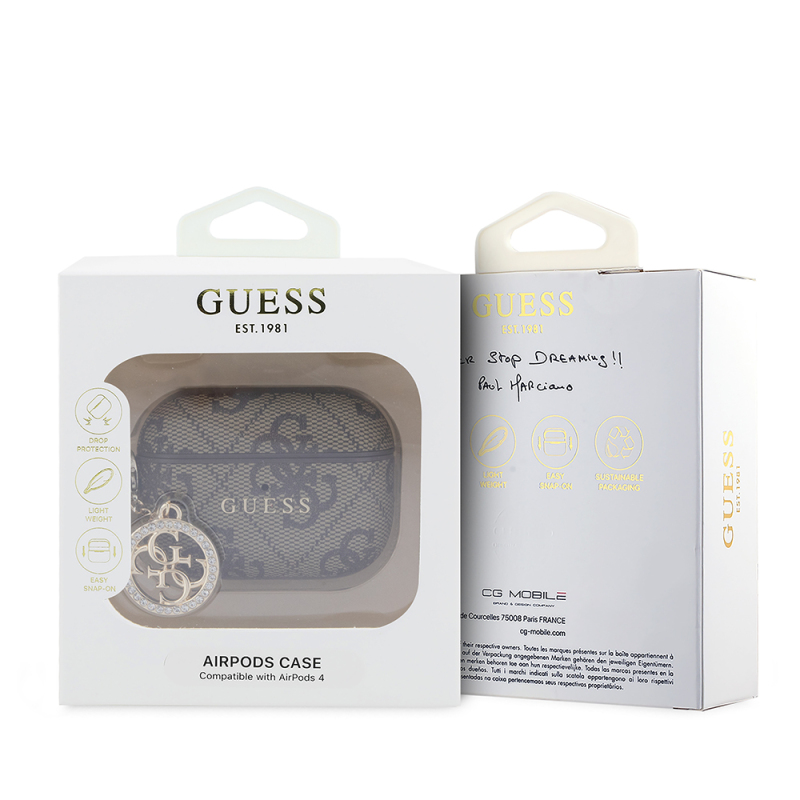 Apple Airpods Pro 3 Kılıf Guess Orjinal Lisanslı PU Deri 4G Desenli 4G Charm Kapak - 11