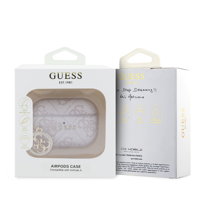Apple Airpods Pro 3 Kılıf Guess Orjinal Lisanslı PU Deri 4G Desenli 4G Charm Kapak - 12