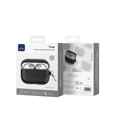Apple AirPods Pro 3 Wiwu HC-201 Fingerprint-Resistant Leather Case - 15