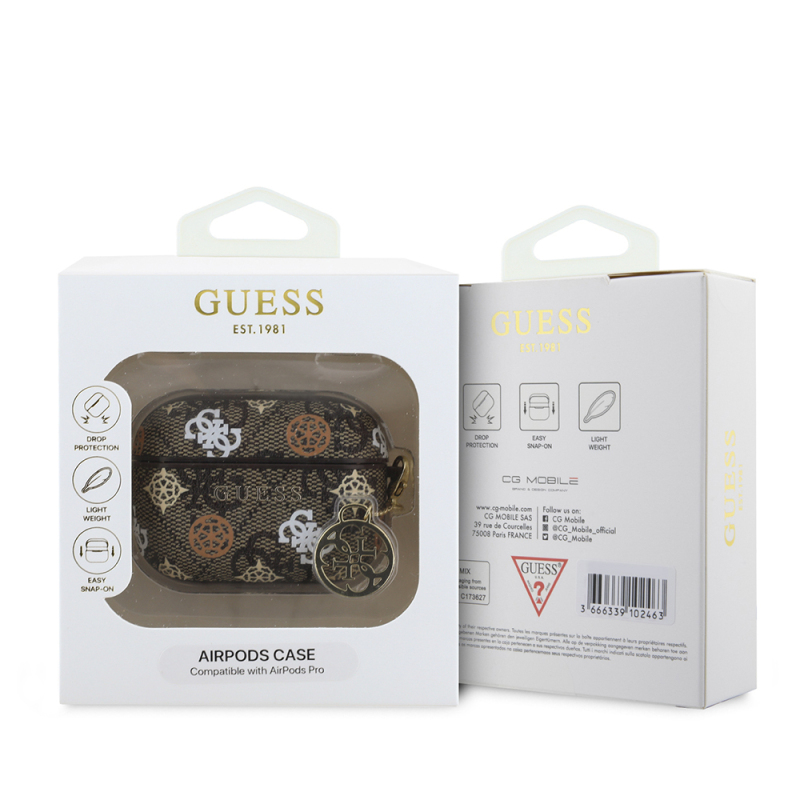 Apple Airpods Pro Case Guess Original Licensed 4G Patterned Text Logo Peony Cover - 4