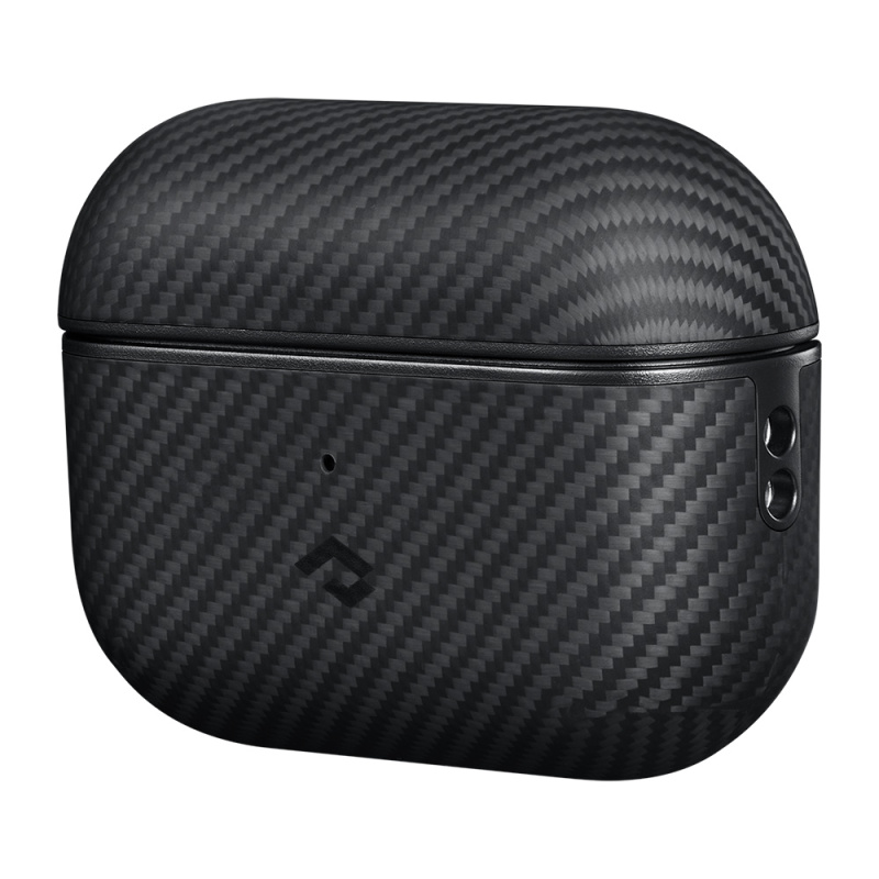 Apple Airpods Pro Kılıf 600D Aramid Fiber Pitaka Classic Serisi Black-Grey Twill Kılıf - 4