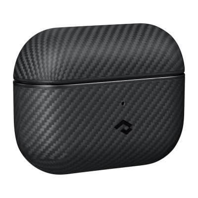 Apple Airpods Pro Kılıf 600D Aramid Fiber Pitaka Classic Serisi Black-Grey Twill Kılıf - 6