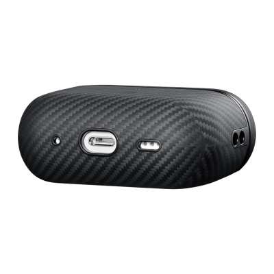 Apple Airpods Pro Kılıf 600D Aramid Fiber Pitaka Classic Serisi Black-Grey Twill Kılıf - 8