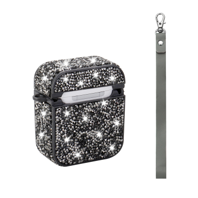 Apple Airpods Zore Airbag 45 Glittery Transparent Wrist Strap Case - 11