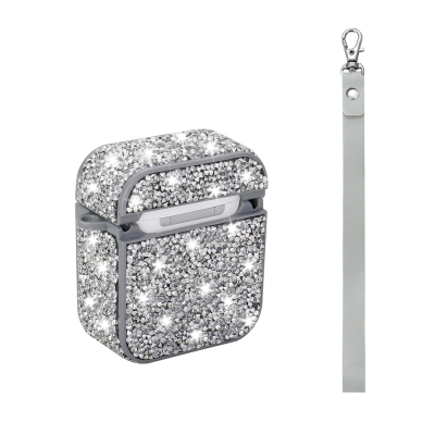 Apple Airpods Zore Airbag 45 Glittery Transparent Wrist Strap Case - 13