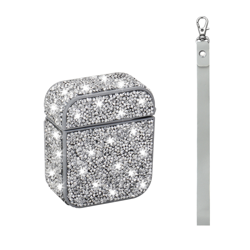 Apple Airpods Zore Airbag 45 Glittery Transparent Wrist Strap Case - 5