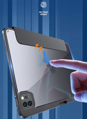 Apple iPad 10.2 2021 (9.Generation) Case Zore Nort Transparent Back Stand Case - 18