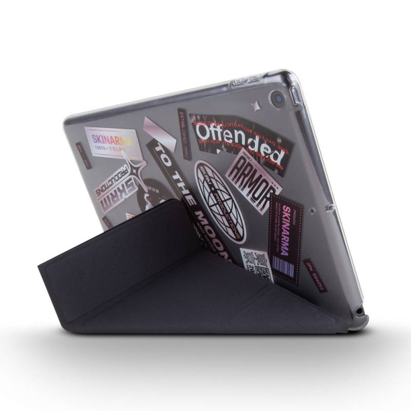 Apple iPad 10.2 2021 (9.Nesil) Kılıf SkinArma Sticker Tasarımlı Arkası Şeffaf Standlı Mageru Kılıf - 3