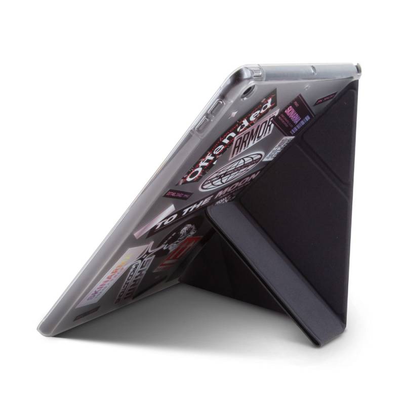 Apple iPad 10.2 2021 (9.Nesil) Kılıf SkinArma Sticker Tasarımlı Arkası Şeffaf Standlı Mageru Kılıf - 4