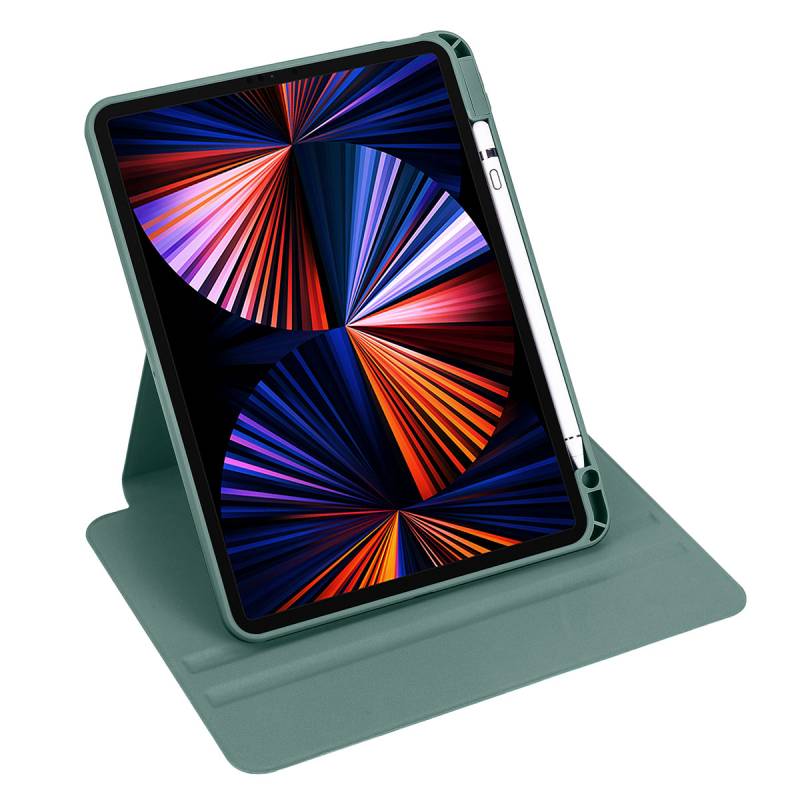 Apple iPad 10.2 2021 (9.Nesil) Kılıf Zore Termik Kalem Bölmeli Dönebilen Standlı Kılıf - 5