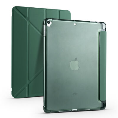Apple iPad 10.2 2021 (9.Nesil) Kılıf Zore Tri Folding Kalem Bölmeli Standlı Kılıf - 1